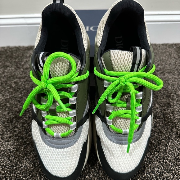 Dior x Kim Jones B22 Olive Green & White Sneakers - Picture 5 of 10